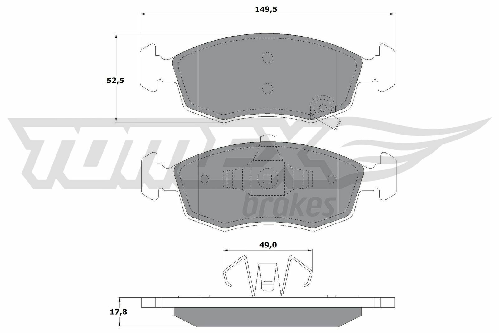 Sada brzdových platničiek kotúčovej brzdy TOMEX Brakes